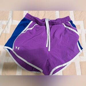 Under Armour Purple Shorts with Blue Trim